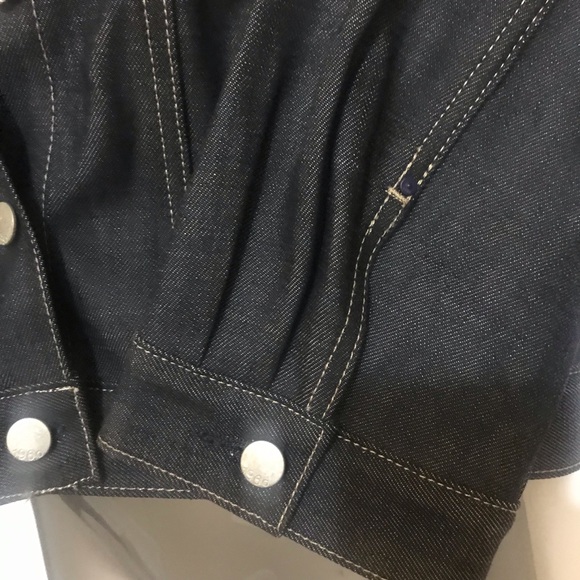 New. GAP 1969 Oversized Crop Denim Jacket | Cropped Sleeves: Dark Blue Small - Picture 6 of 15